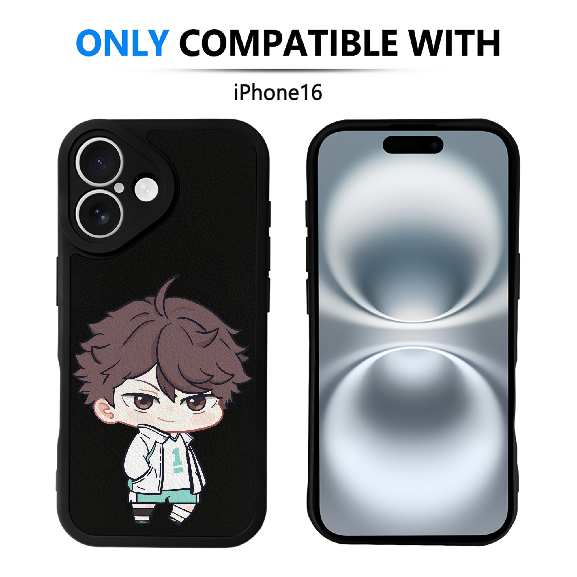 （画像用） ハイキュー!! Haikyu!! 【iPhone 16シリーズ対応】シリコンスマホケース（レザー調） 材質：シリコン